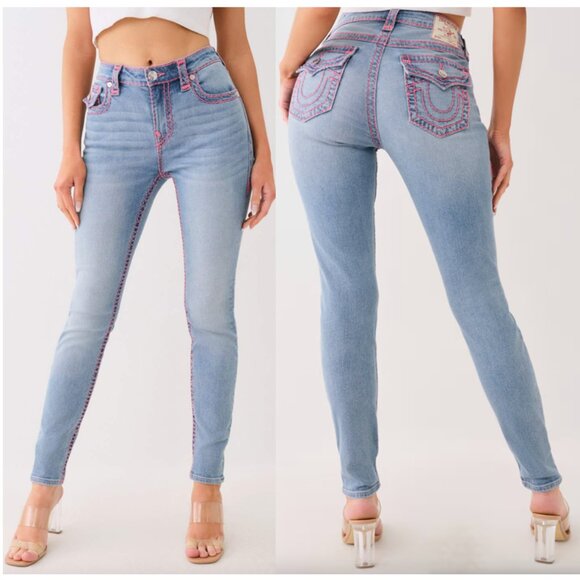 TRUE RELIGION JENNIE MID RISE SUPER T SKINNY JEAN size 34 - Picture 15 of 16